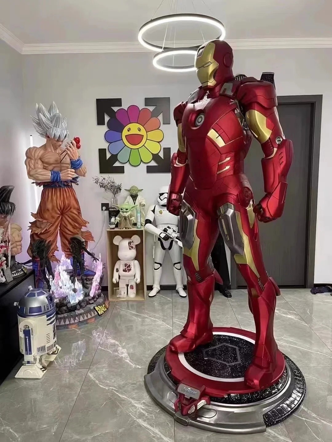 На заказ Marvel MK50 Железный Человек статуя в натуральную величину из стекловолокна супер герой скульптура смолы художественная тема