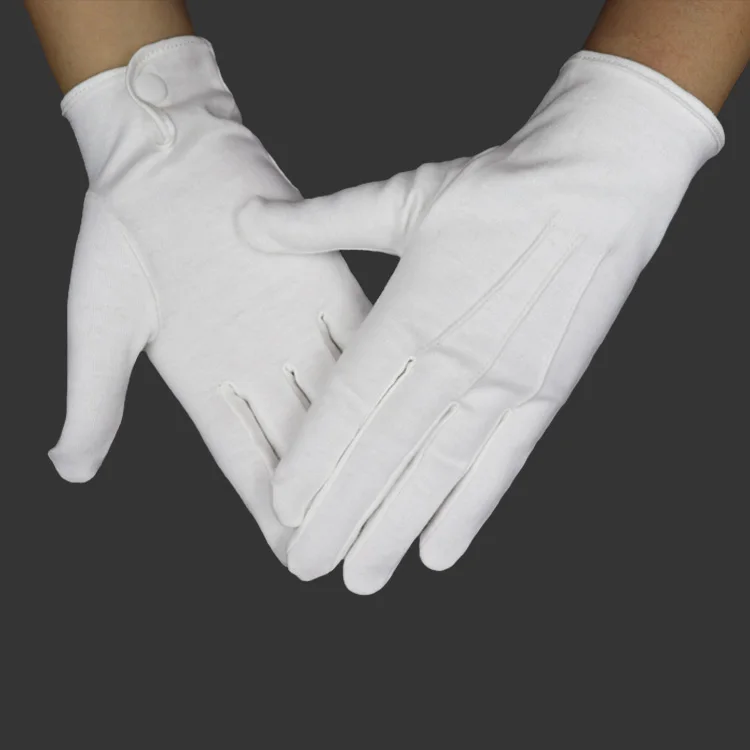 White 100% cotton parade uniform formaldress military ceremonial   traffic police glove