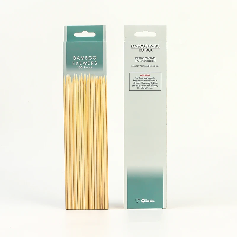 Disposable skewer bamboo skewers sticks round bamboo skewer with custom design