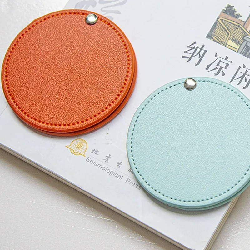 Wholesale custom logo small round makeup mirror luxury designer pocket makeup mirror