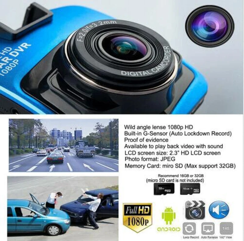 Cheap HD 1080p Digital Car Video Recorder 2.2 Inch Screen Mini Dvr Car Camera For Cars