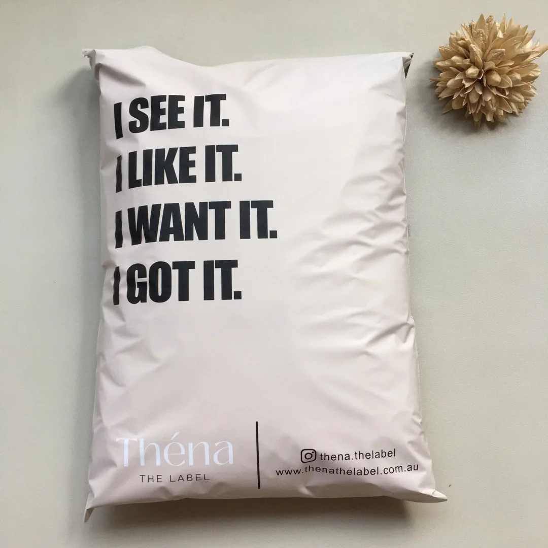 biodegradable matte nude custom shipping bags poly pack mailing bags courier bags with logo for clothing