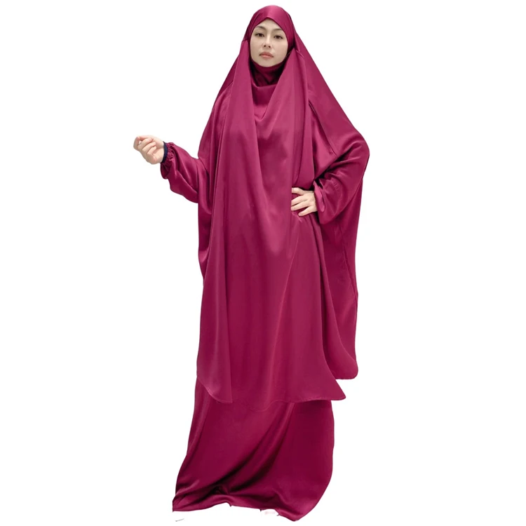 Mommy & me Muslim Batwing Long Sleeve Abaya with Hijab Islamic Clothing Prayer Dresses Maxi Turkish Robe Girls Kids Dubai