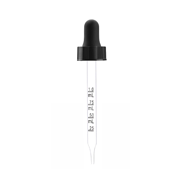 ECO Friendly dropper pipette sets Customized Black white stripes Dropper glossy and matte rubber glass dropper pipette