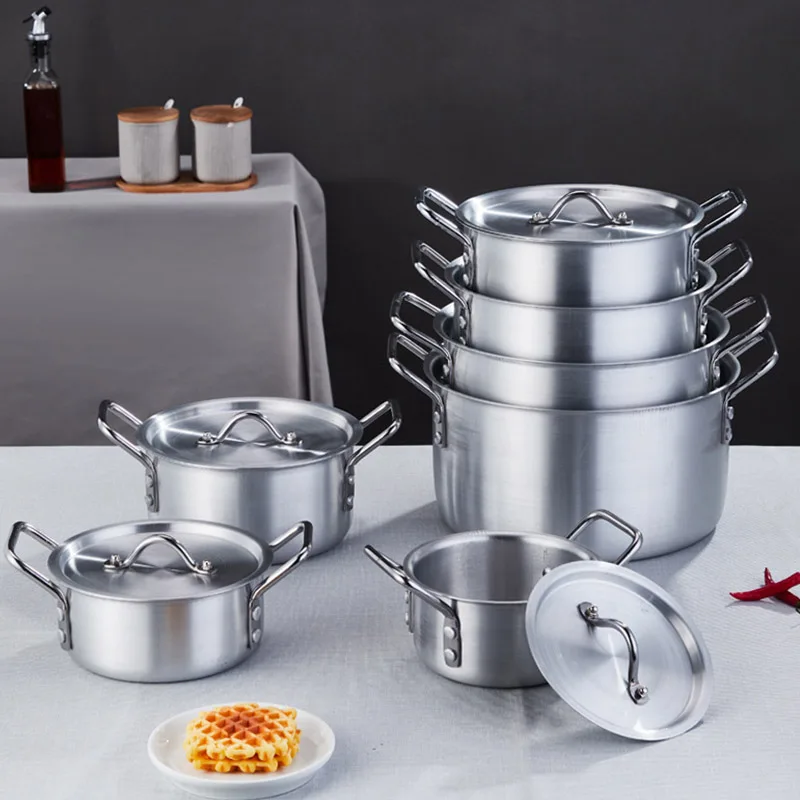 Aluminium Pot sets of 7pcs Soup Pots 14CM/16CM/18CM/20CM/22CM/24CM/26CM Aluminium Cooking Pots Cookware