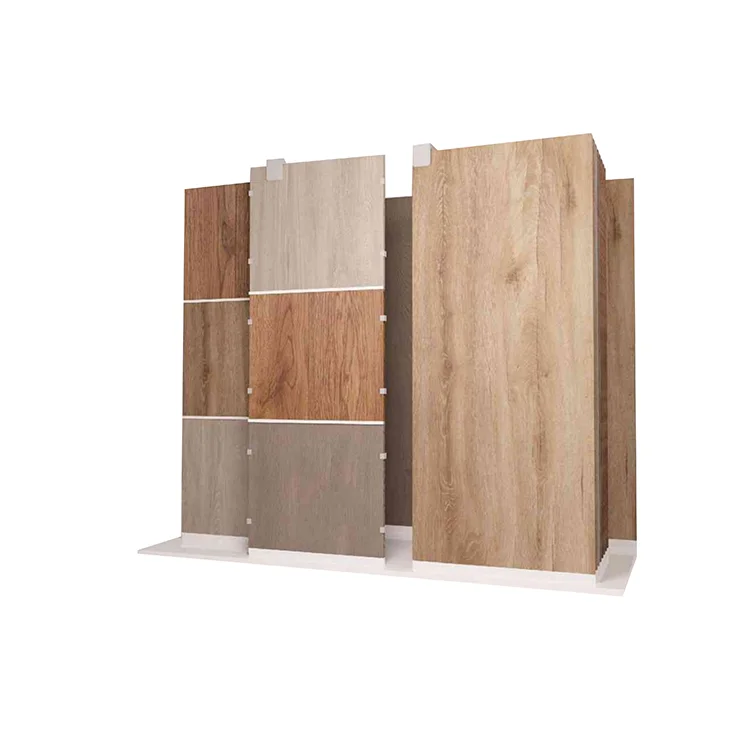 Exhibition Wood Flooring Stand Artificial Stone Marble Sample Racks Granite Metal Frame Recline Tile Display Showroom
