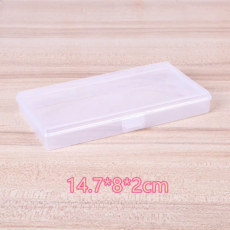 Rectangular transparent plastic PP empty box packaging electronic components finishing box stationery hand account label storage