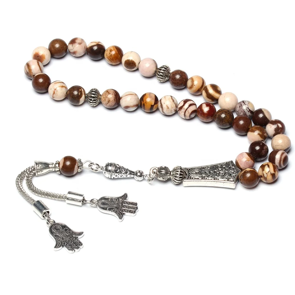 New design australian Zebra stone 8mm handmade tasbih islamic prayer beads