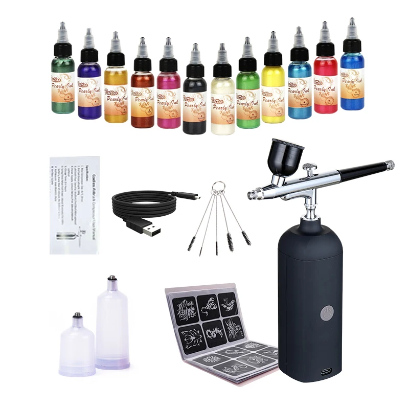 Multi-Purpose Tattoo Tanning Facial Oxygen Spray Airbrushing System Kit Mini Airbrush set