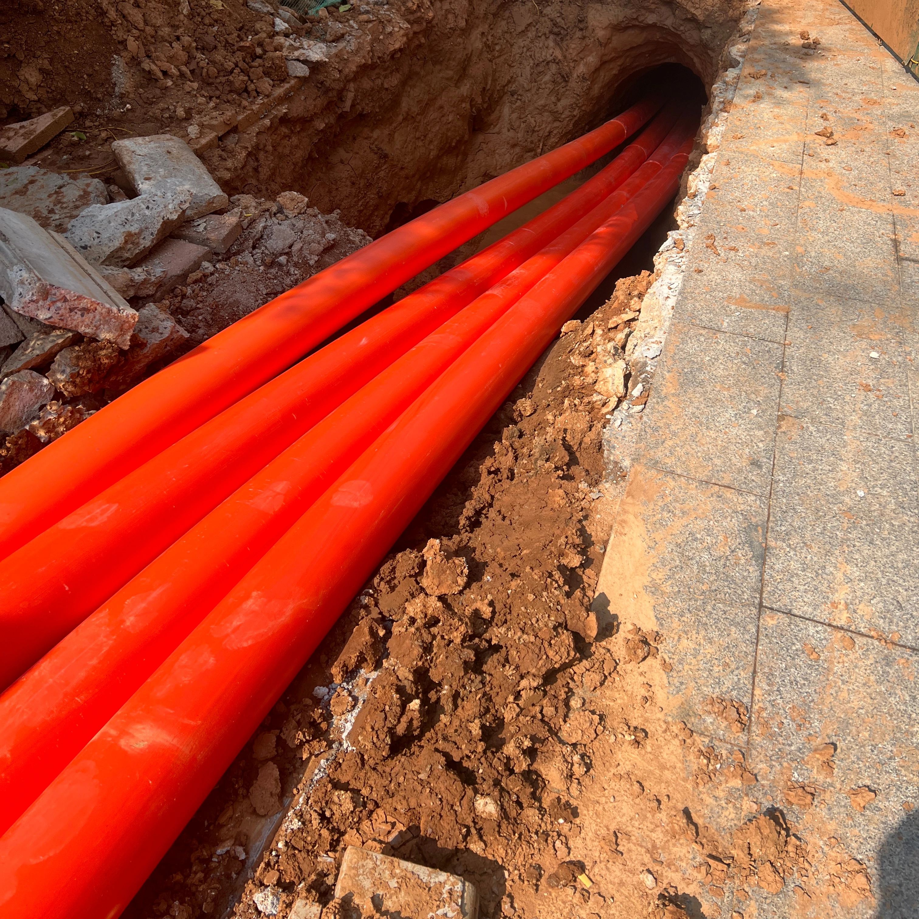 mpp power pipe manufacturer RPP welded drag pipe high voltage protection sleeve orange power row pipe