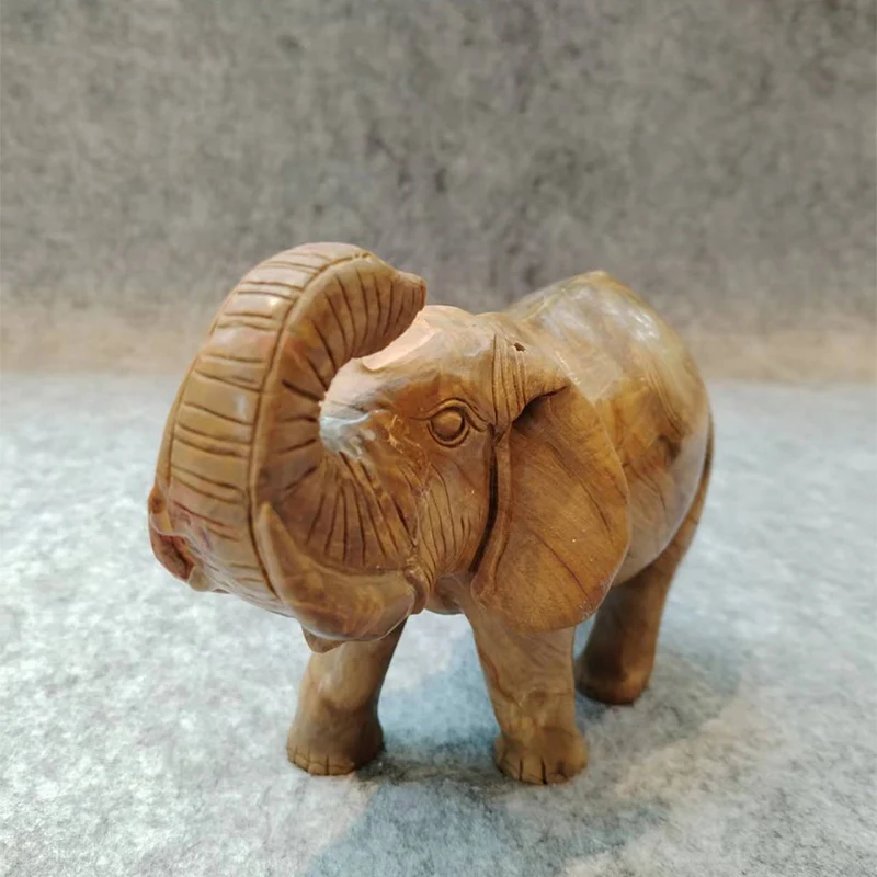 Woodstone Elephant Sculpture Home Office living Room Decorative Figures Miniature Ornaments For Home Decoration