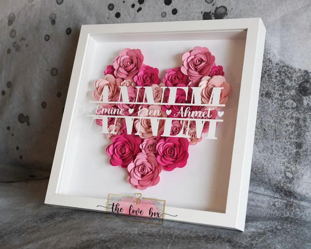 2024 New design wooden shadow box frame wholesale with flower