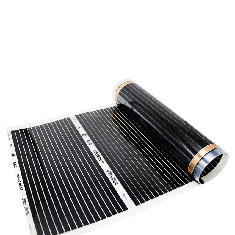 Minco Heat 220W/M2 High Efficiency Infrared Carbon Heating Film Electric Warm Floor System 50cm Width Heating Foil Mat