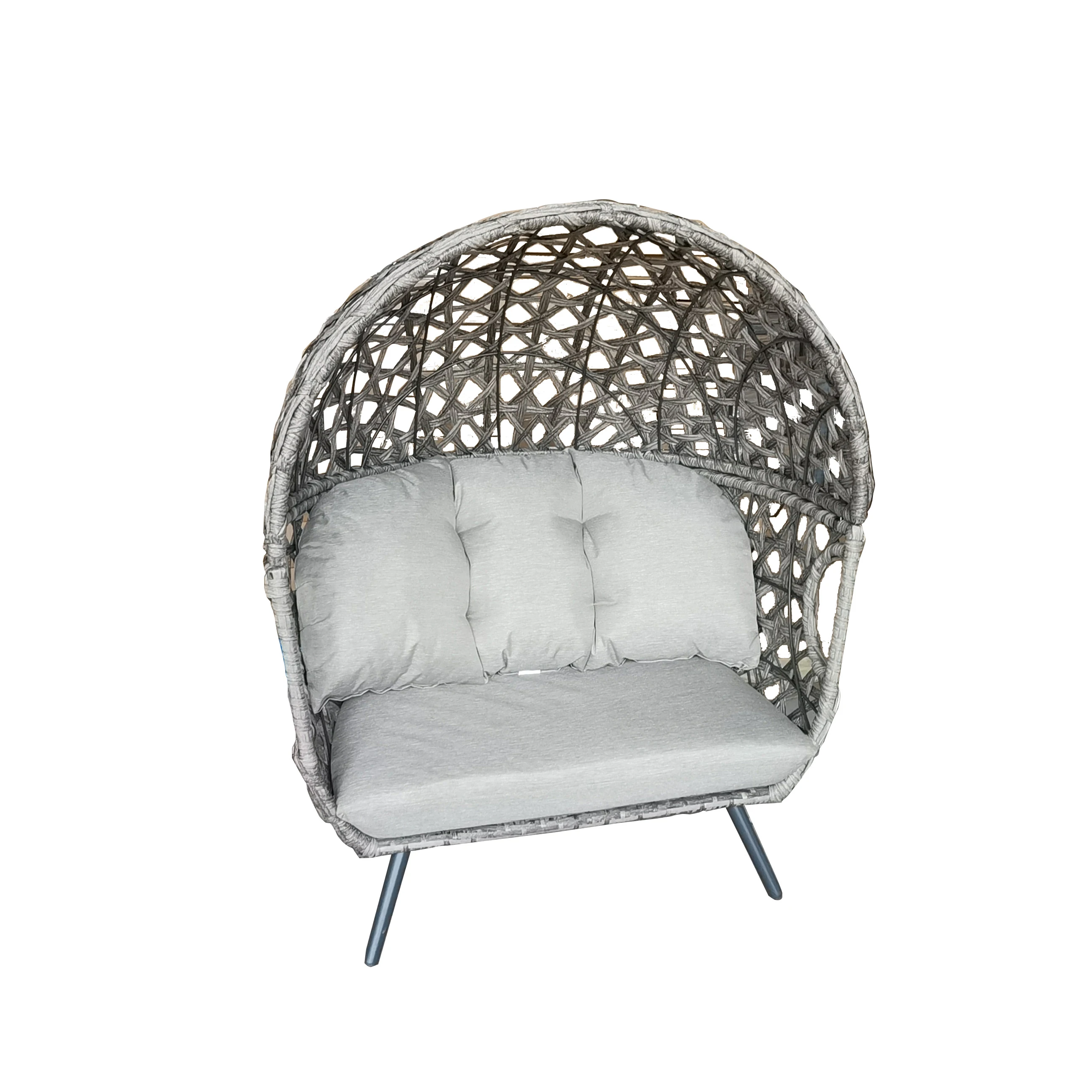 KD Double Rattan Swing Chair Standing Balcony Soft Outdoor Furinture Patio Garden Wicker Rattan Chair