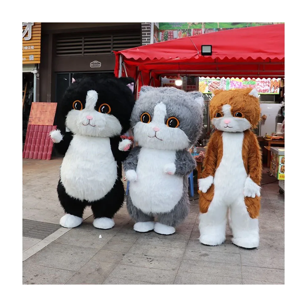 Running Fun 1.8m/2.6m Advertising Turning-red Inflatable Cat Mascot Costume Cartoon Character Pixar For Adults