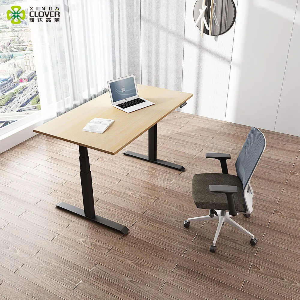
Steady structure stand and sit desk staff electric height adjustable desk 