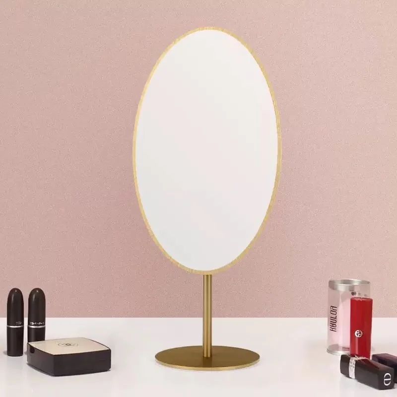 Modern Retro Light Luxury Vertical Makeup Magnifying Mirror High Quality Oval Mirror for Dressing Table and Bathroom Makeup