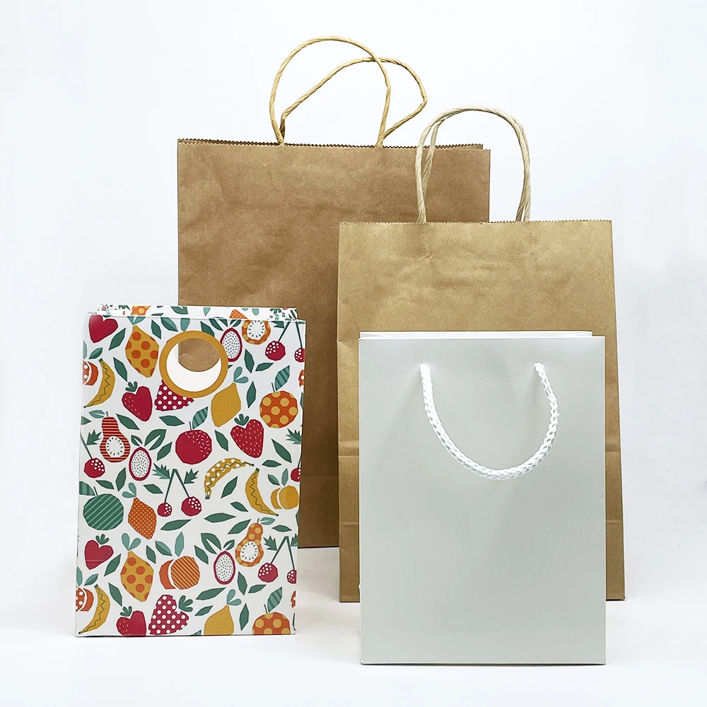 Custom packaging sac sacola for small businesses bags sac kraft white food bolsa papel paper shopping bag with your own logo