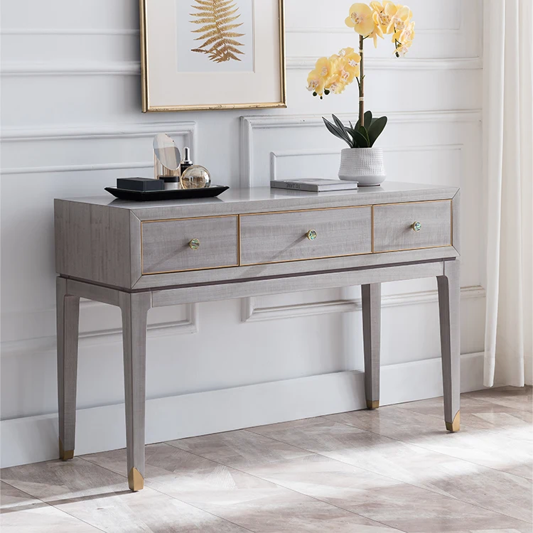 Welliton OEM Italy Style Furniture Villa Hotel Apartment Solid Wood Antique Bedroom 3 Drawers Dresser