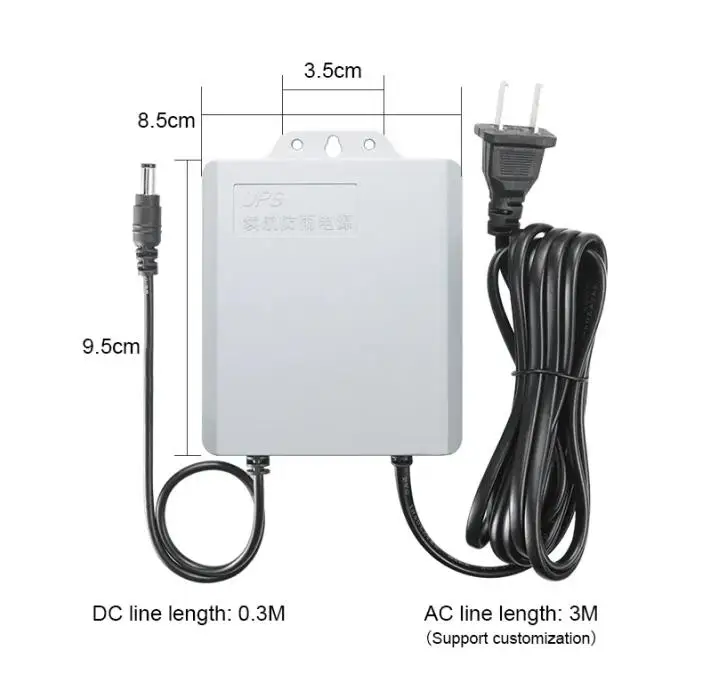 Перезаряжаемый литий-ионный аккумулятор mini ups 12 В 2 А постоянного тока для Wi-Fi маршрутизатора и камеры видеонаблюдения 3600 мАч