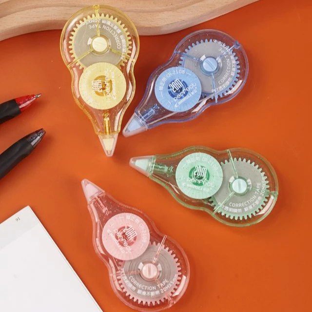 Новинка, школьные и офисные канцелярские принадлежности, прозрачная цветная пластмассовая Корректирующая лента для детей и студентов 20 м с ПЭТ на заказ от производителя