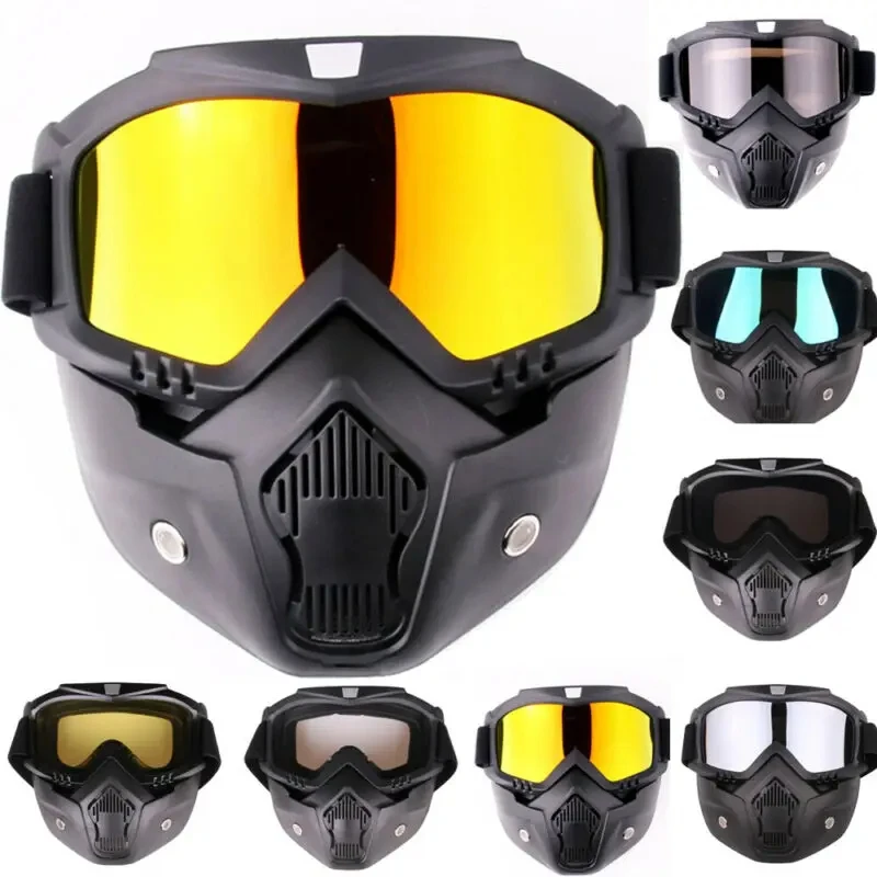 Windproof Cycling Masks Cycling Sunglasses Riding Motocross Glasses Full Face Protective Uv Protection Ski Skiing Helmet Goggles