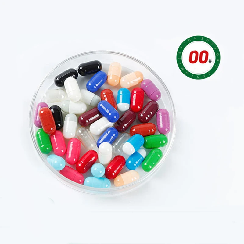 Wholesale 00# size medical edible gelatin empty capsule 10000pcs/case