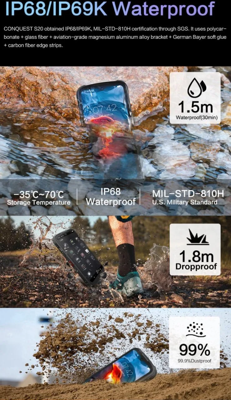 Thermal Imaging 8GB+256GB 5G Android11 Android 11 5G IP68 waterproof rugged smartphone PoC Walkie Talkie