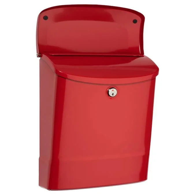 Black Wall Mount Locking Mailbox Mail Box Outdoor with Keys