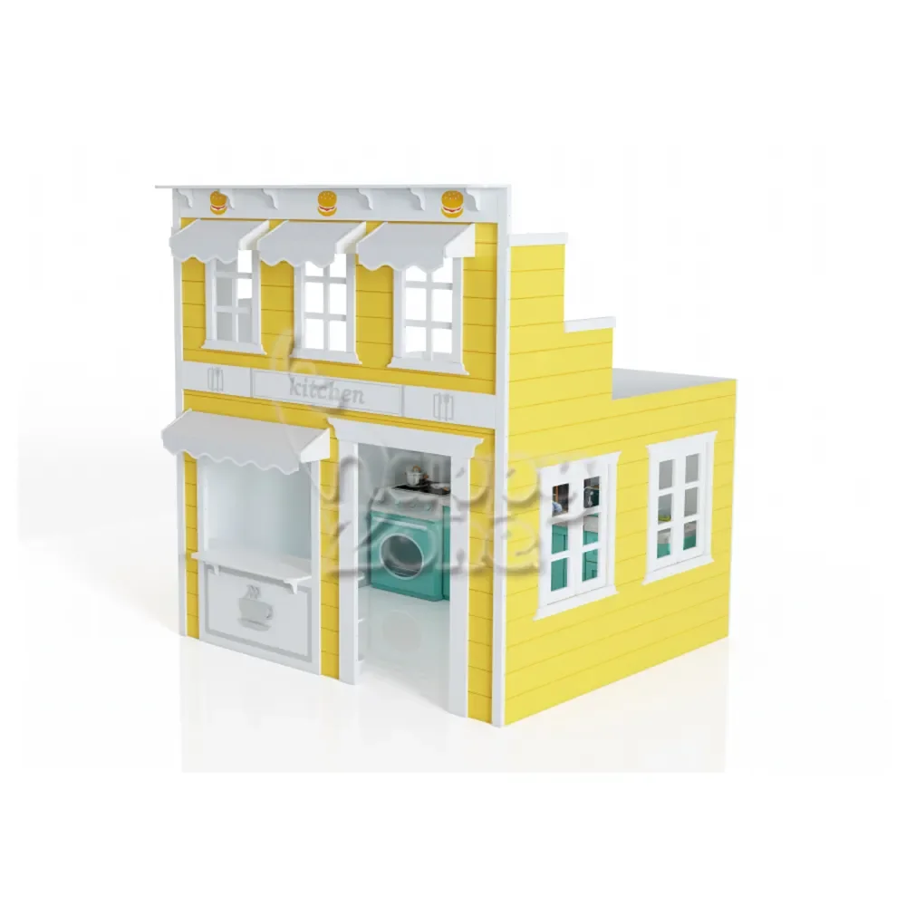 Customized kid hospital bank role play house indoor playground equipment for mini town role playing game house toys for children