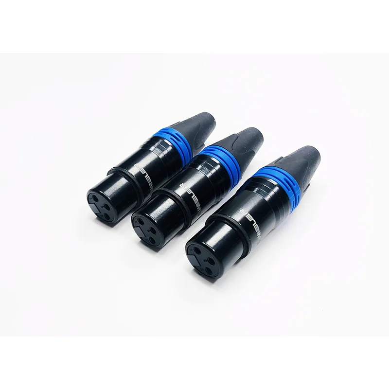Audio XLR 3 PIN Female Mic Plug Connector Audio Plugs Cable Connector Nickeled Plated OFC Plug DMX Cannon-M Microphone Connector