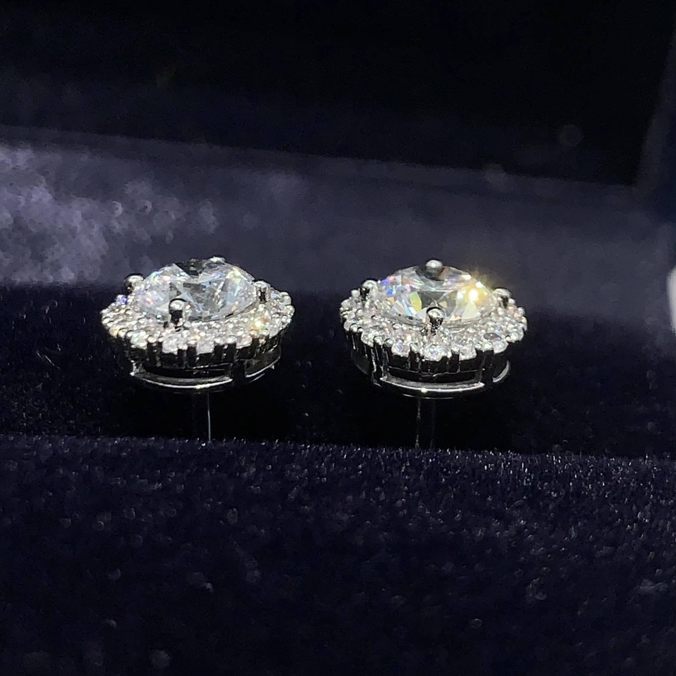 Lgi Gia certified HPHT CVD lab grown synthetic diamond 14k 18k solid gold 4 prong earrings studs lab grown studs 1 2 3 ct