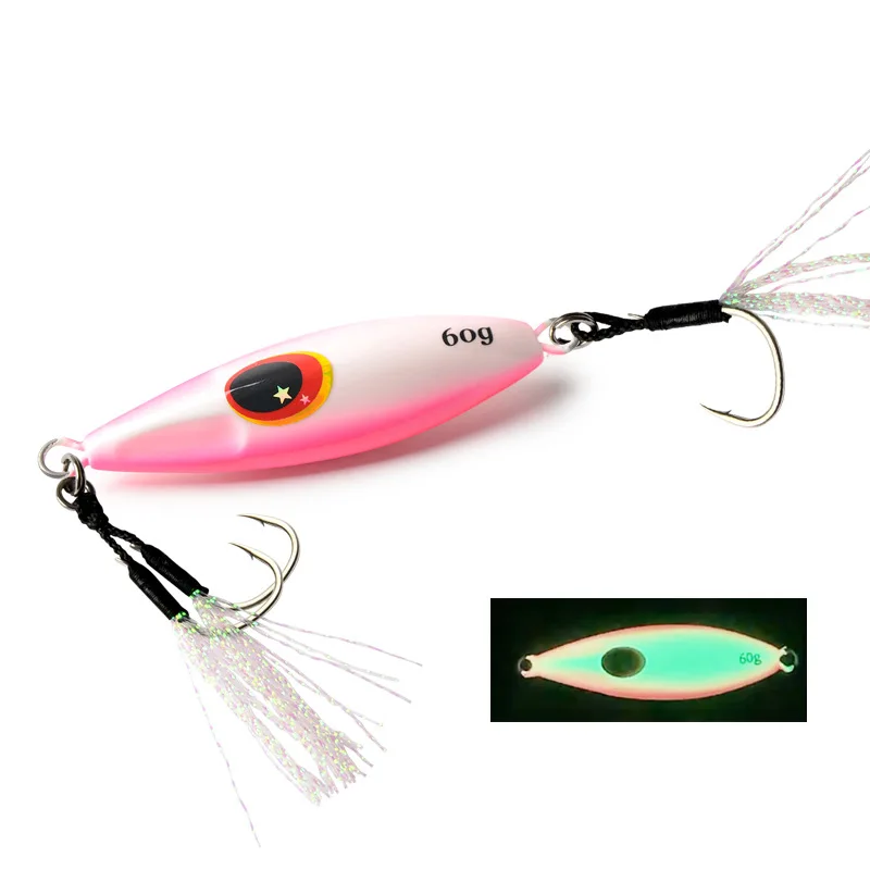 Leurre De Peche Metal Jigging Lures Slow Pitch Jigs Lure 30g 40g 60g 80g Wobbler Spinnerbait Isca Artificial Sea Fishing Lure