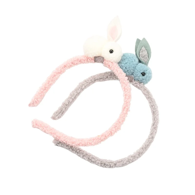 Hair hoop children Berber Fleece hoop super cute rabbit headband hairpin autumn and winter hair accessories