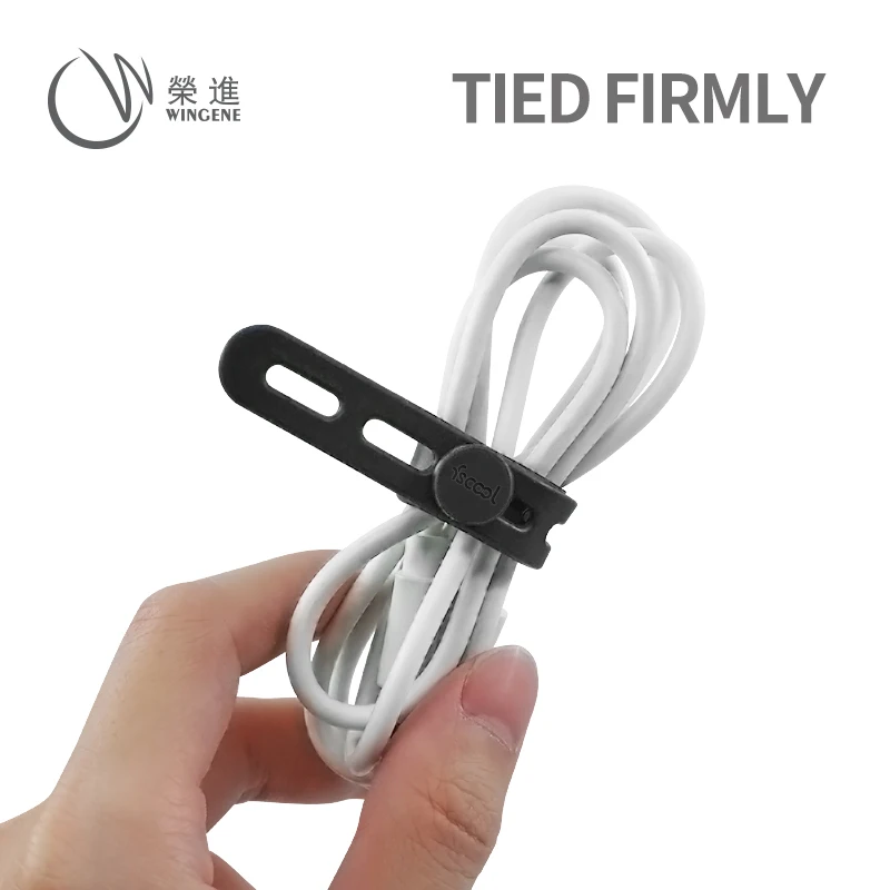2023 China Manufacturer New Design Silicone Multi-use Cable Tie Belt Reusable Silicone Magnetic Cable Tie