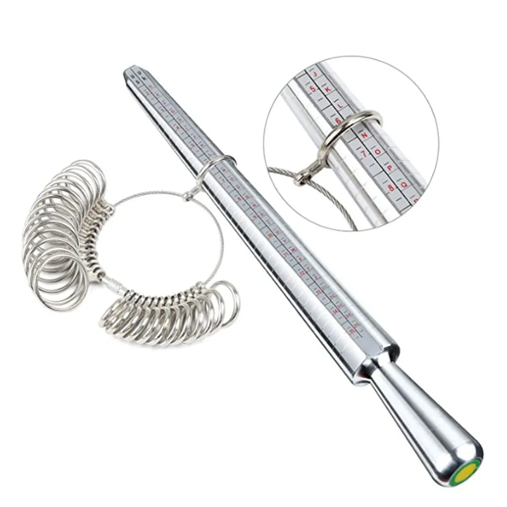UKUS Aluminum Jewelry Shaft Rod Ring Hand Inch size Screening tool 0-13 US yard British degree measuring ring