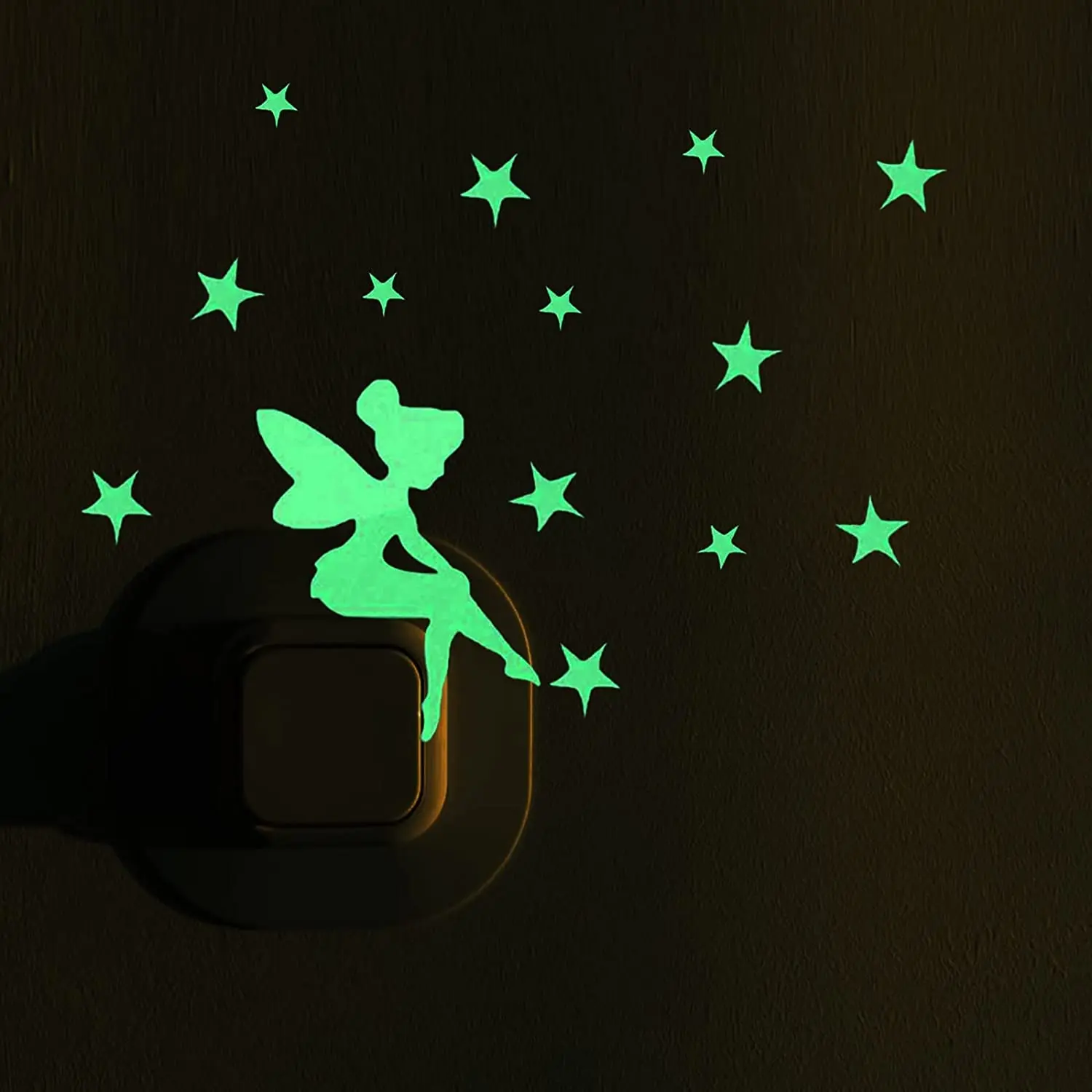 girls room decoration self adhesive 3d fairy light wall switch sticker