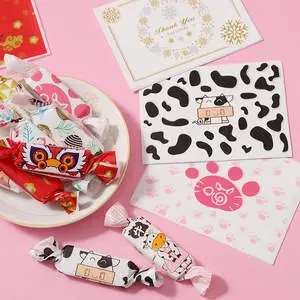 Candy Wrapper Water proof Baking Packaging Nougat Chocolate Chewing Gum Custom Candy Wrapper
