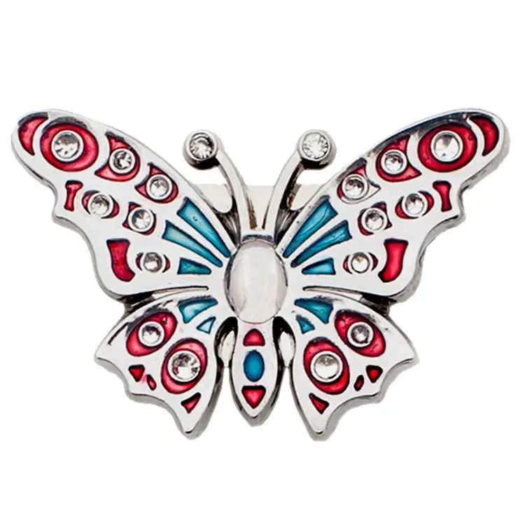 Manufacturers no minimum fashion custom logo made rhinestones lapel pin badge custom large butterfly enamel lapel pin