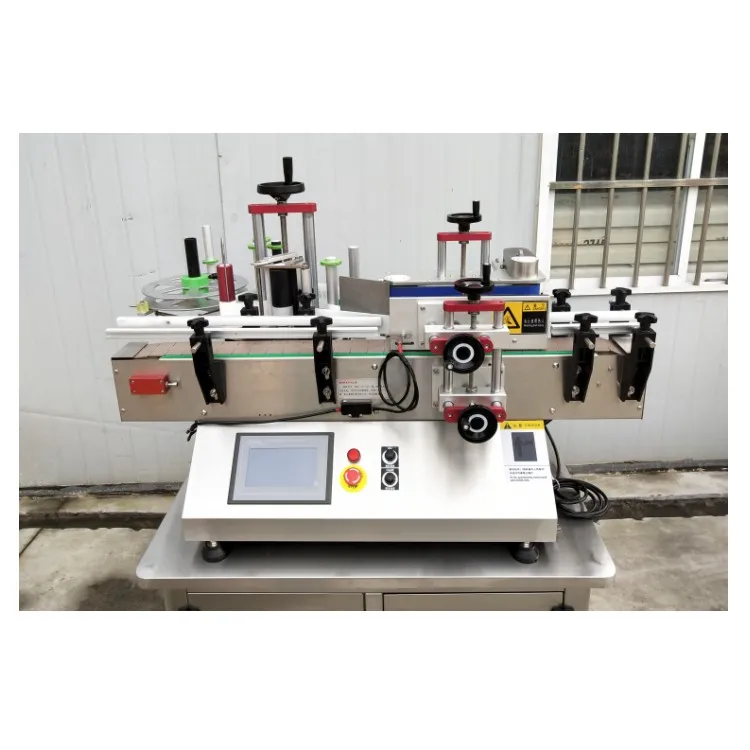 semi automatic round wine bottle paper sticker oval labeling machine label