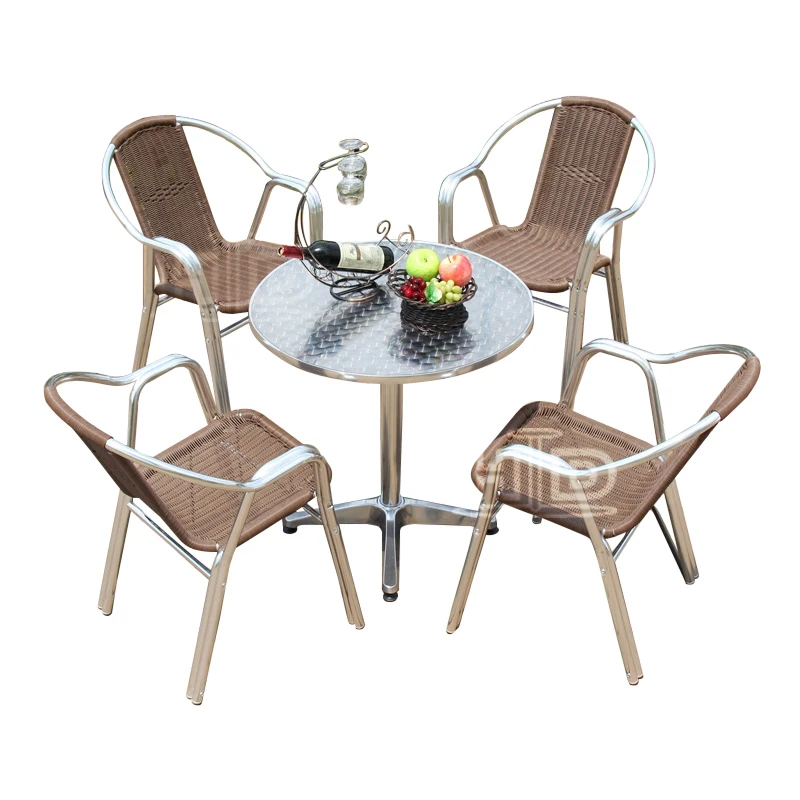 Garden high quality outdoor dining cast aluminum table and chair