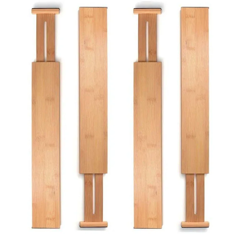 Expandable Bamboo Drawer Divider Kitchen Bamboo Organizer Spring Adjustable Closet Underwear Organizer