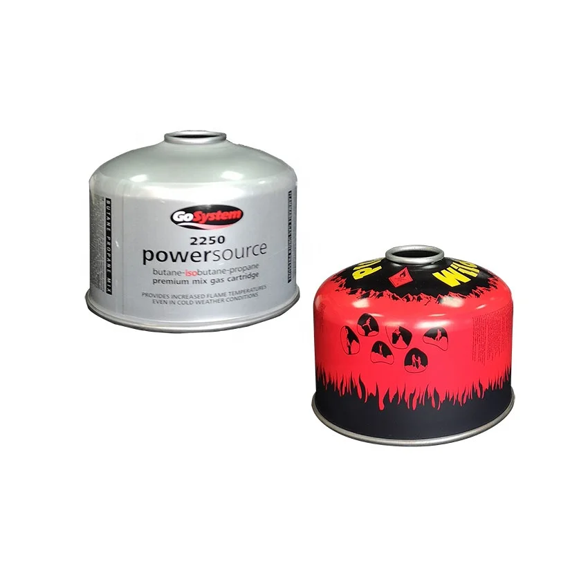China 230g Disposable Screw Valve Filling Butane /lpg Gas Cartridge For Camping
