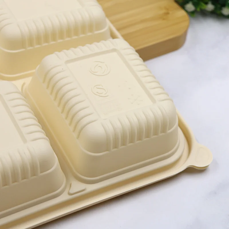 5 Compartment Takeaway Bento Lunch Box Corn Starch Disposable Compostable Food Packaging Container Snack Boxes With Lid