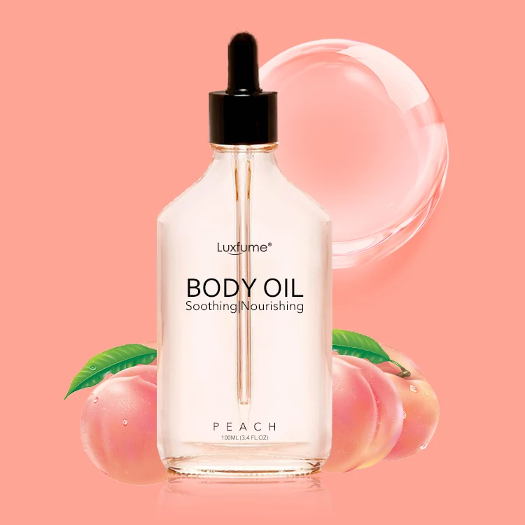 Peach Scented Body Oil Firming Moisturizing Softening Body Oil For Dry Sensitive Skin