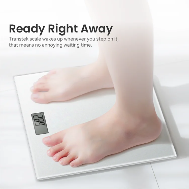 TRANSTEK Large LCD Display Screen Personal Electronic Bathroom Weighing Body Weight Scale