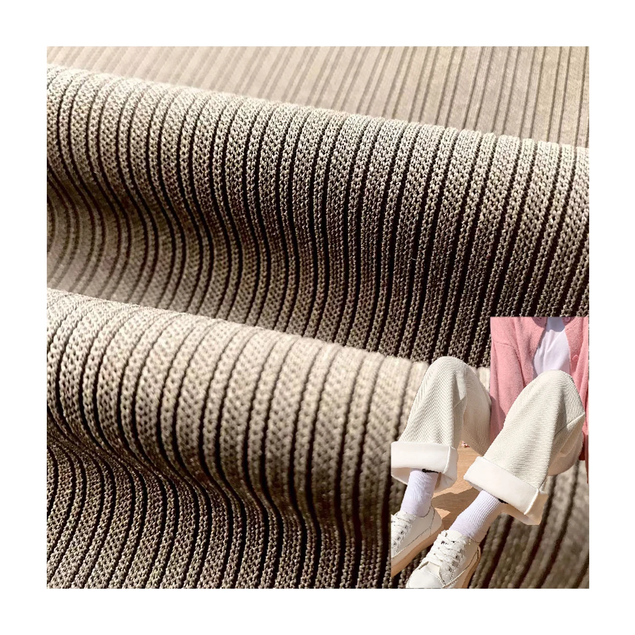 heavyweight sports jacket hem hoodie cuff material 100 polyester 2x2 rib knit fabric