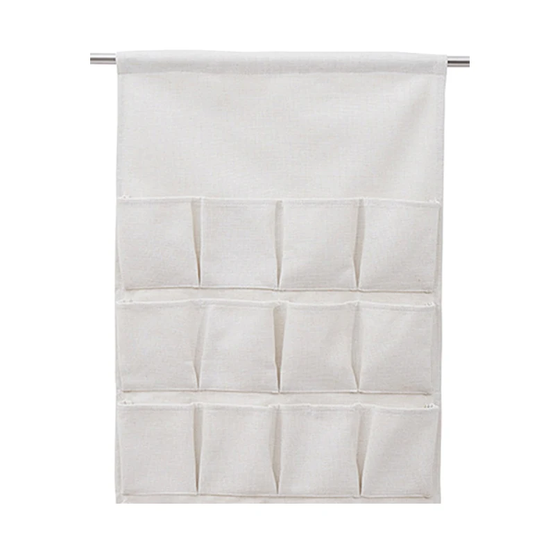 Cotton Linen  Christmas Advent Calendar with 12 Pockets, Hanging Storage Bag for Xmas Holiday Home Wall Decoration (Blank)