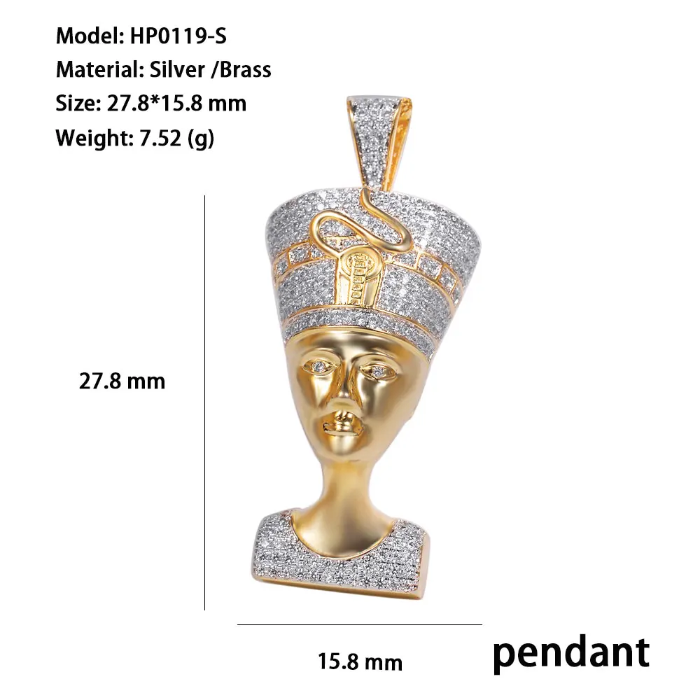 Fashion Jewelry New Design Personalized Gift Gold Filled Egyptian Pharaoh Head Pendant For Men