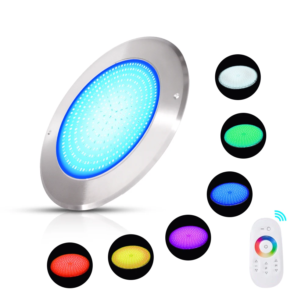 Remote Control Rgb  Filled Stainless Steel Thin Slim Submersible Underwater Swimming Waterproof Led Par56 Pool Led Lights